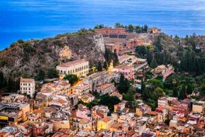 Taormina, Sicily, Italy at Dusk
