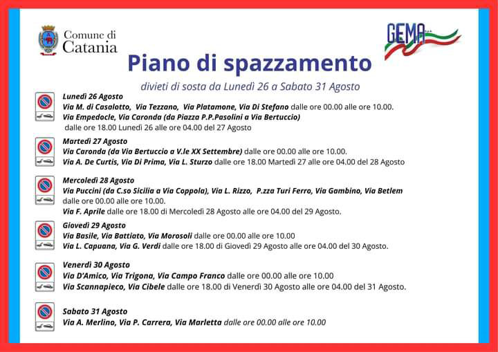 continua il piano di spazzamento Catania