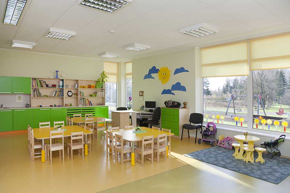 Kindergarten,Estonia,Day care nursery or pre school kindergarten school, spacious interiors, classroom