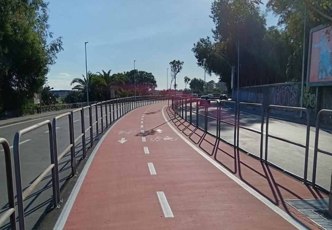 nuova pista ciclabile di via Domenico Tempio a Catania